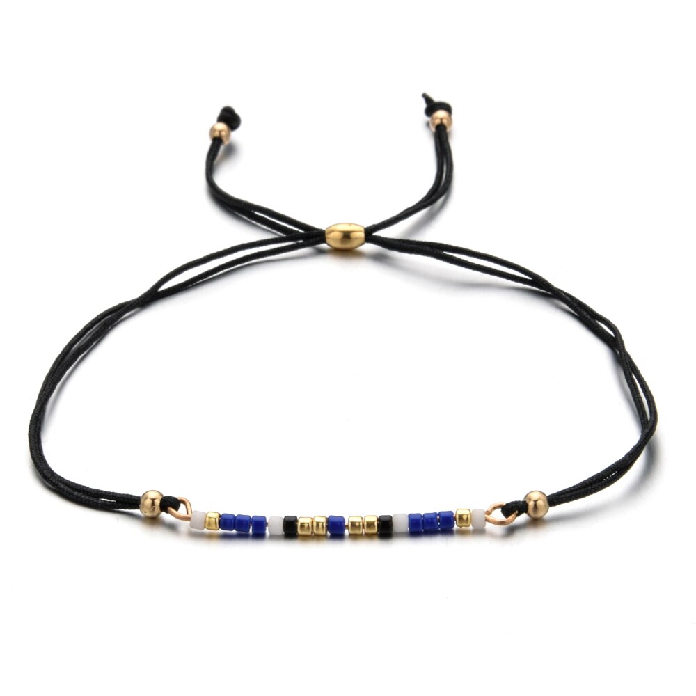 Boho Woman Men Handmade Weave Adjustable Rope Chain Crystal Seed Beads Bracelets Bangle Wristband Fashion Jewelry Drop Shipping