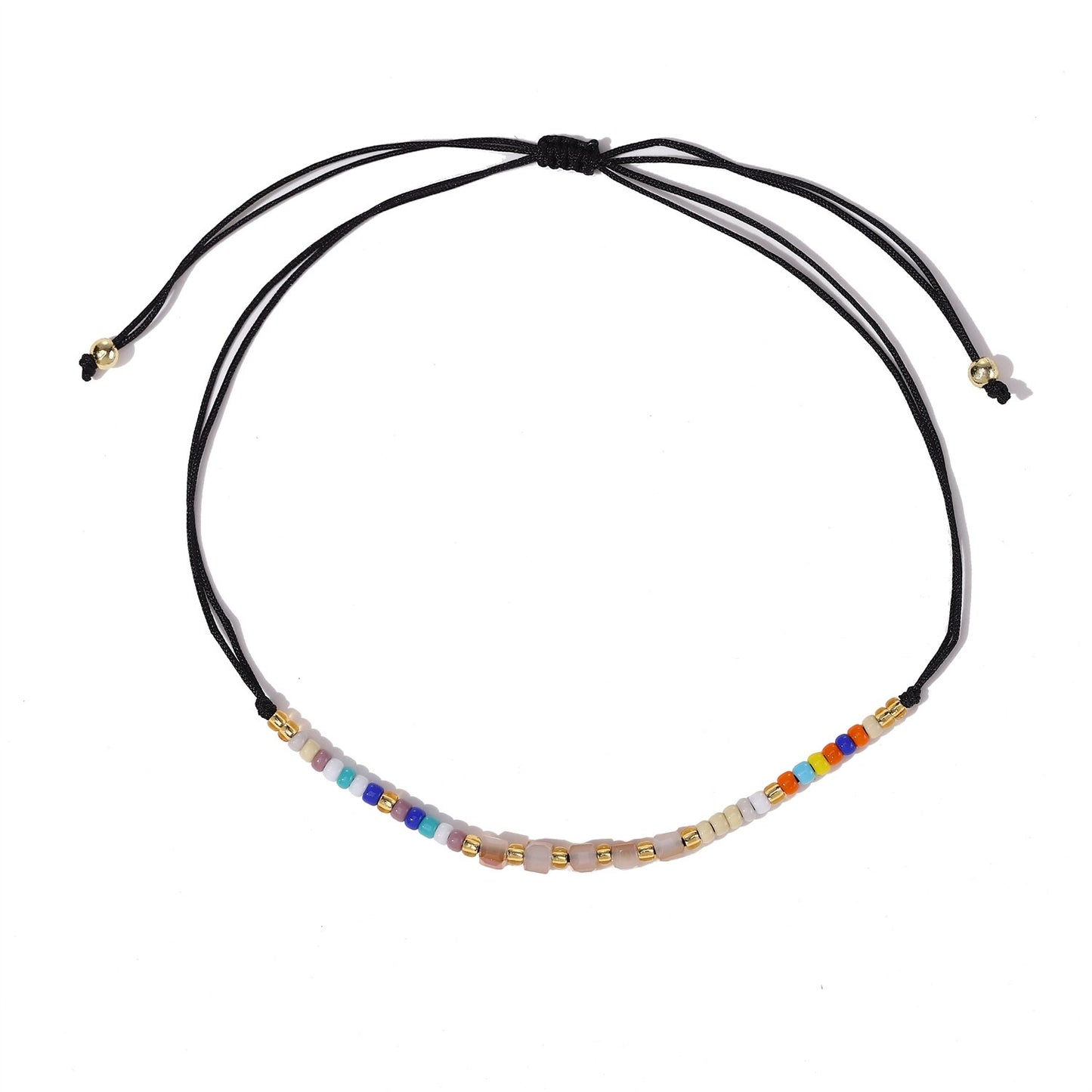 Women 12Pcs/Lot Crystal Seed Beads Natural Stone Charms Bracelets Adjustable String Wish Bracelets Jewelry Gifts for Girls