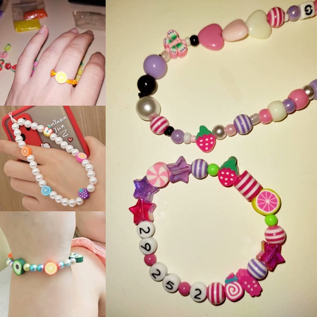 50pcs/lot Cartoon Flowers Evil Eye Polymer Clay Spacer Beads for Women Girls Jewelry Making DIY Bracelet Necklace Accessories