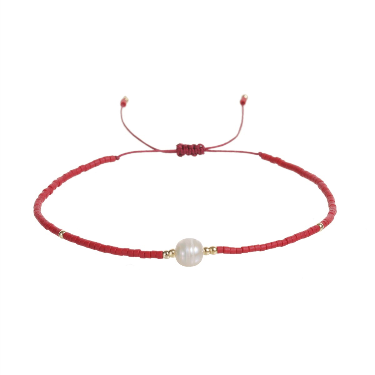 Handmade Seed Beads Charms Pearl Bracelets Adjustable Braided Bracelet Anklet Women Girl Wristband Cuff Jewelry