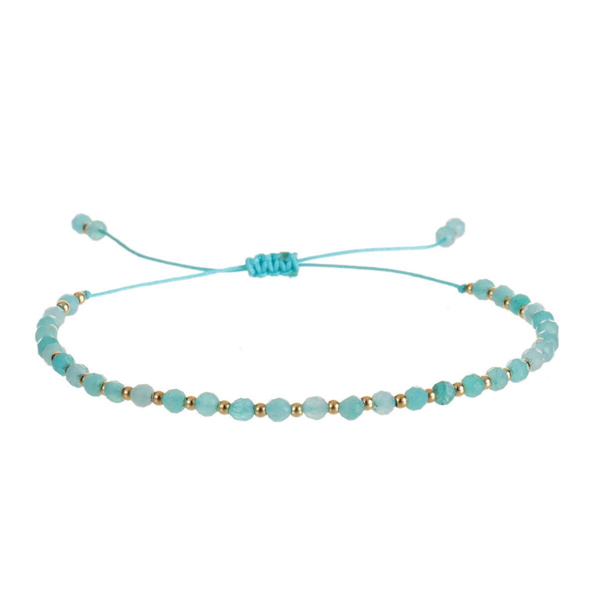 3mm Natural Stone Faceted Crystal Beads Bracelet for Women Men Crystal Quartzs Surf Anklets Jewelry Elastic Bangle Bracelets