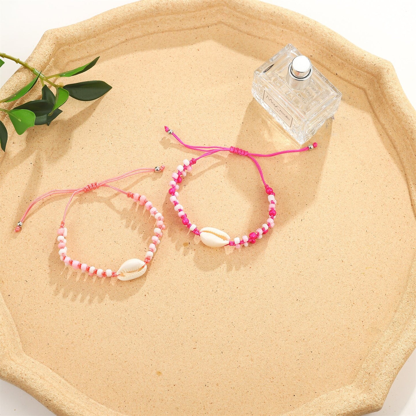 12pcs/lot Colorful Wide Wax Rope Shell Charms Braided Bracelets for Women Adjustable Rope Chain Anklets Beach Handmade Jewelry