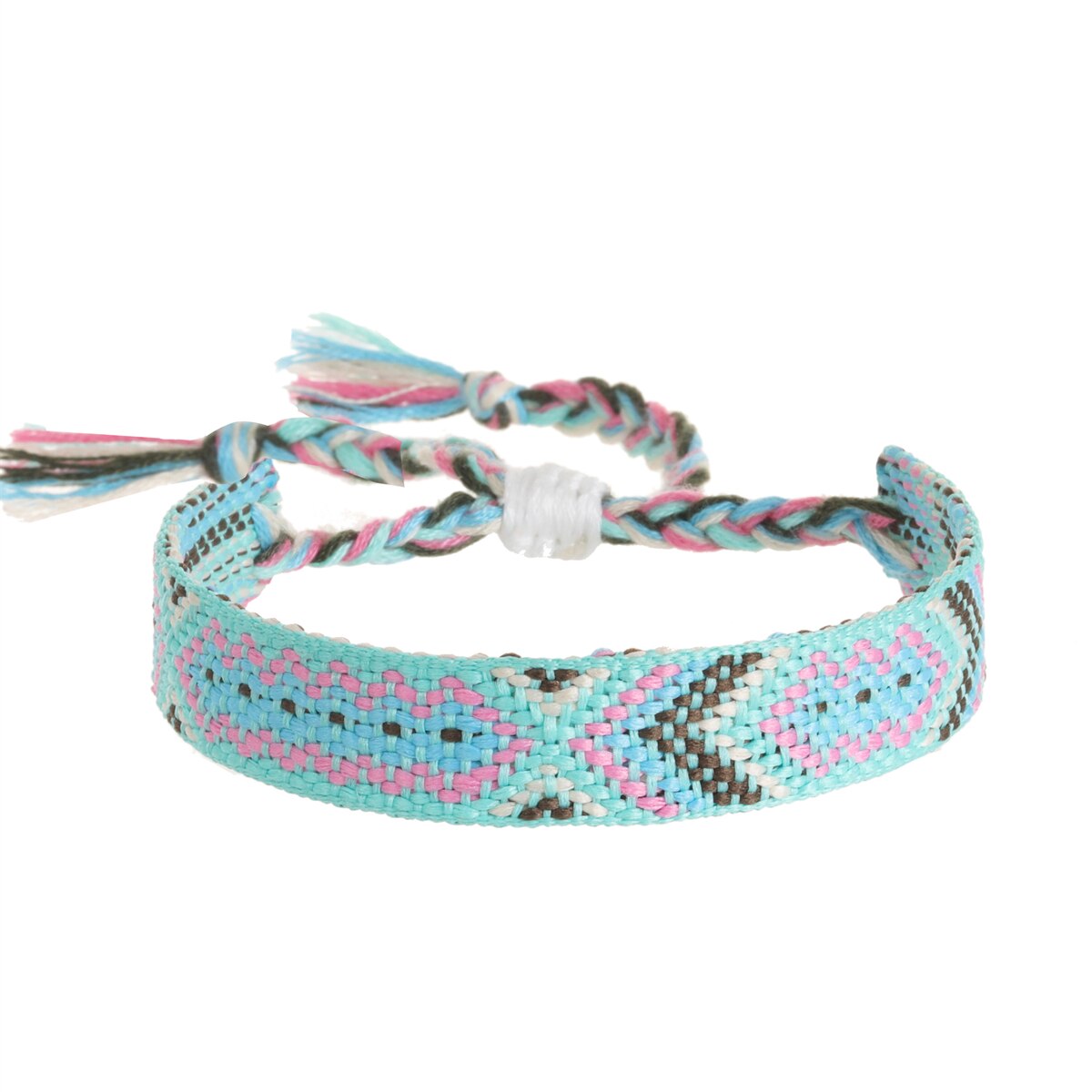 Wide Woven Bracelet Bulk for Women, Kids & Girls - Nepal Style Friendship Bracelets Handmade Braided Rope Wrist String Chain
