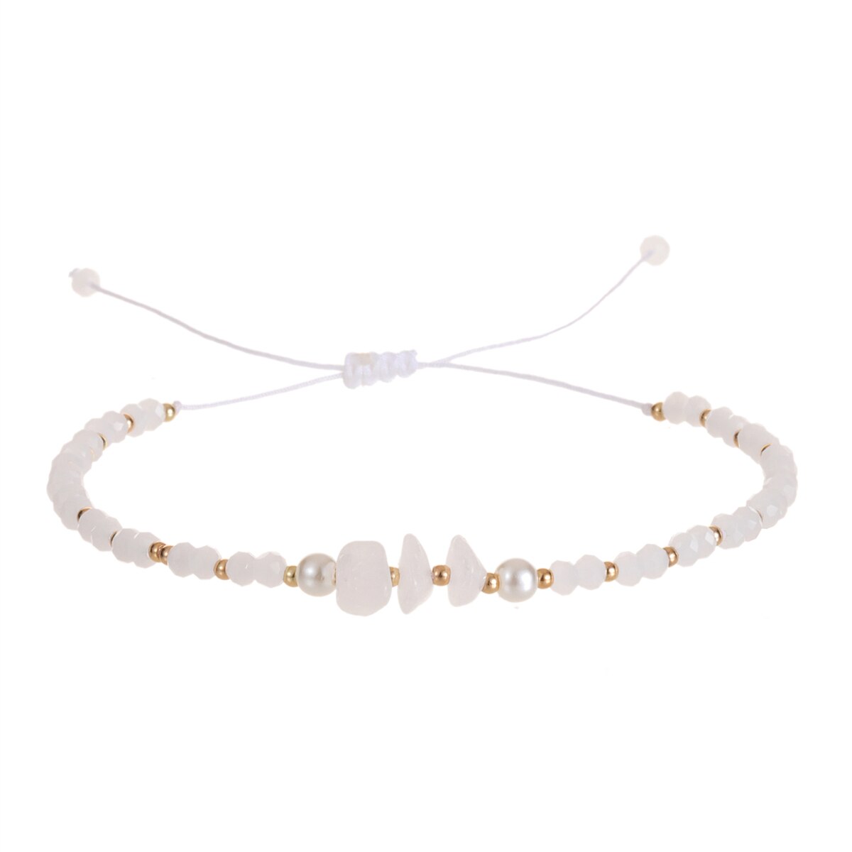 Faceted Crystal Bead Natural Stone Pendant Bracelet Adjustable Hand Woven Bracelet for Women Men Suitable Gifts Party Jewelry