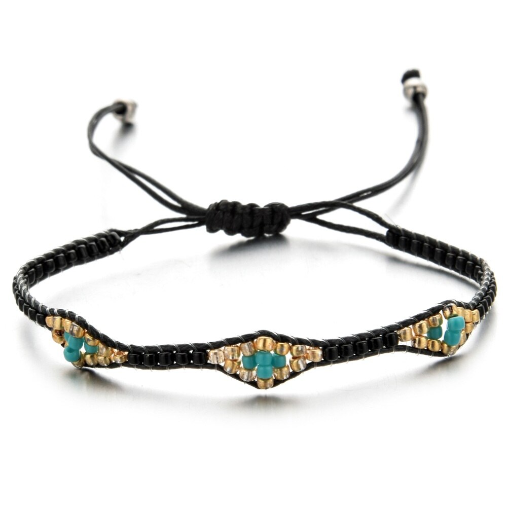 Bohemia Weave Bracelets for Women Adjustable Rope Chain Crystal Charms Braided Yoga Bracelet Bangle Jewelry Gift Wholesale