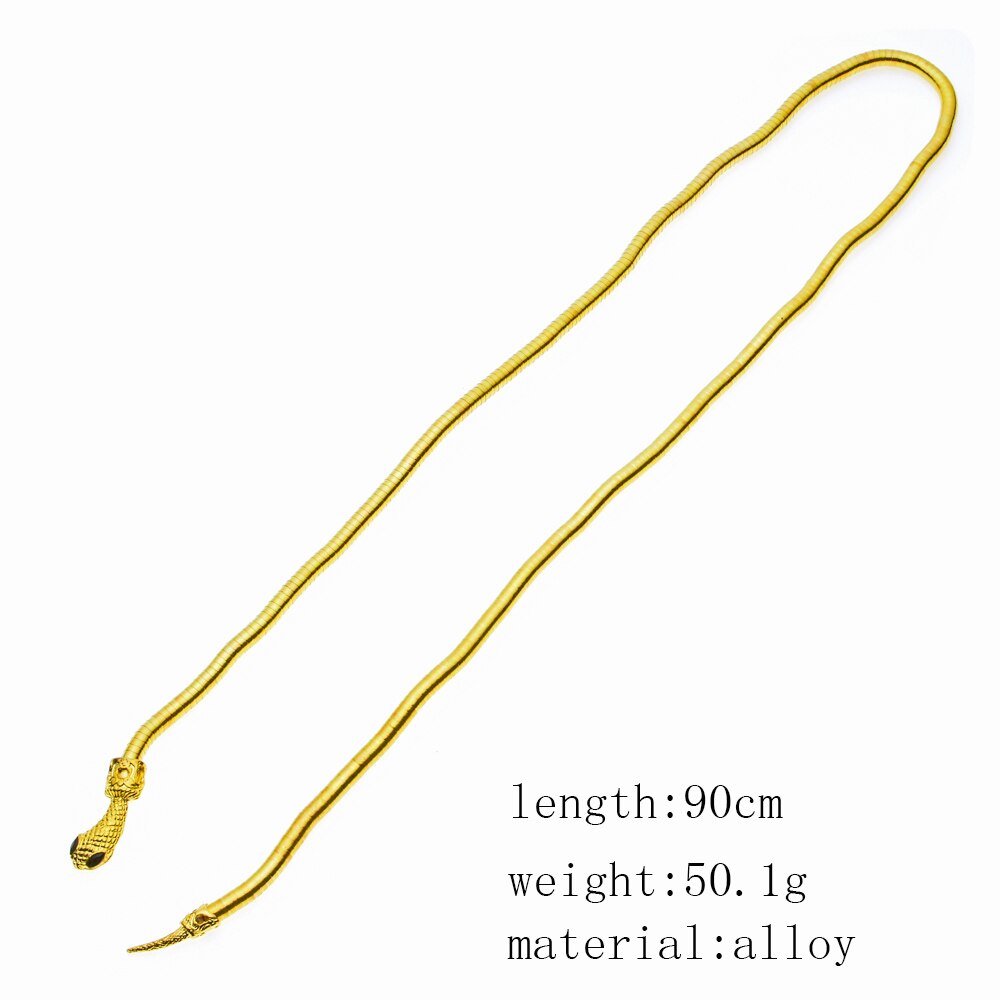 Personalized Metal Snake Necklace Halloween Stage Necklaces Prop Gift Animal Sweater Chain Hip Hop Cosplay Jewelry