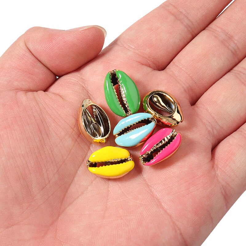 10pcs/lot Colorful Shell Loose Beads Bracelet Connector Shells Beads Charms for Necklace Jewelry Making DIY Jewelry