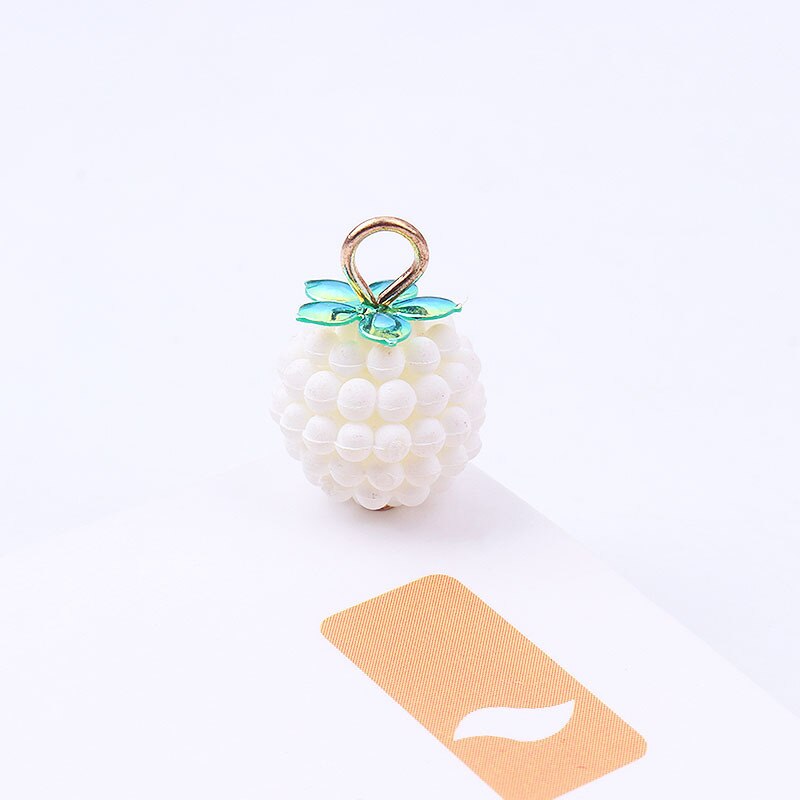 20pcs/lot 13mm Charms Creative Raspberry Pendant Alloy Three-dimensional Cute Bead Hanging Ball Diy Jewelry Accessory Pendant
