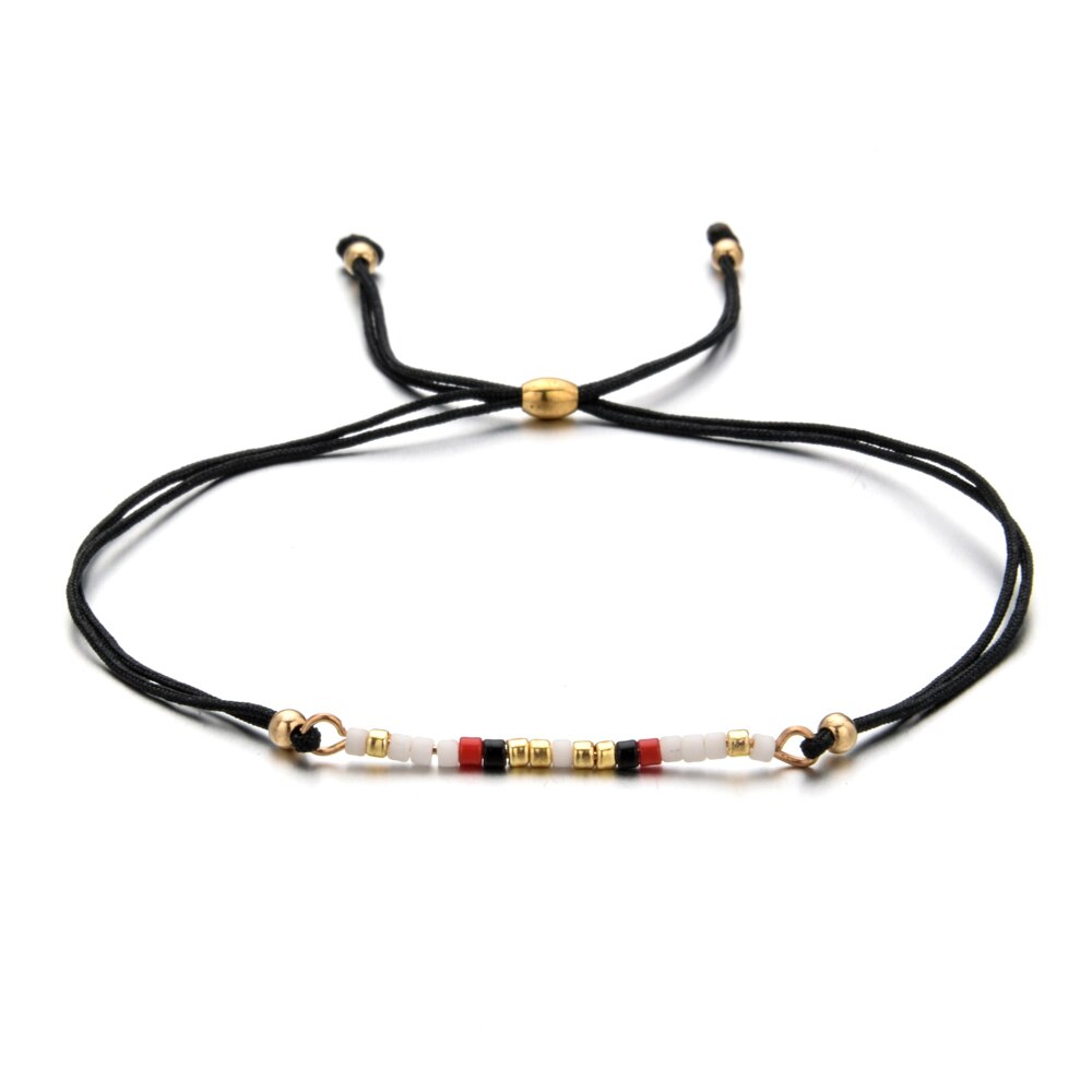Boho Woman Men Handmade Weave Adjustable Rope Chain Crystal Seed Beads Bracelets Bangle Wristband Fashion Jewelry Drop Shipping