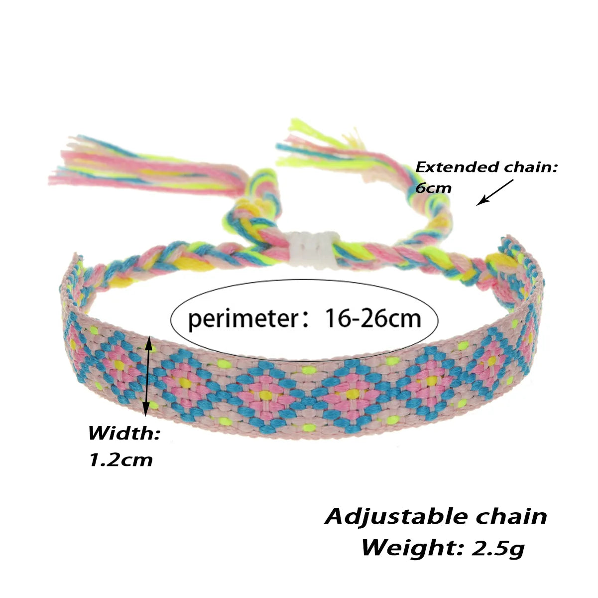 Nepal Woven Friendship Bracelets Adjustable Braided Bracelets with A Sliding Knot Closure for Kid Women Men Waterproof Anklets
