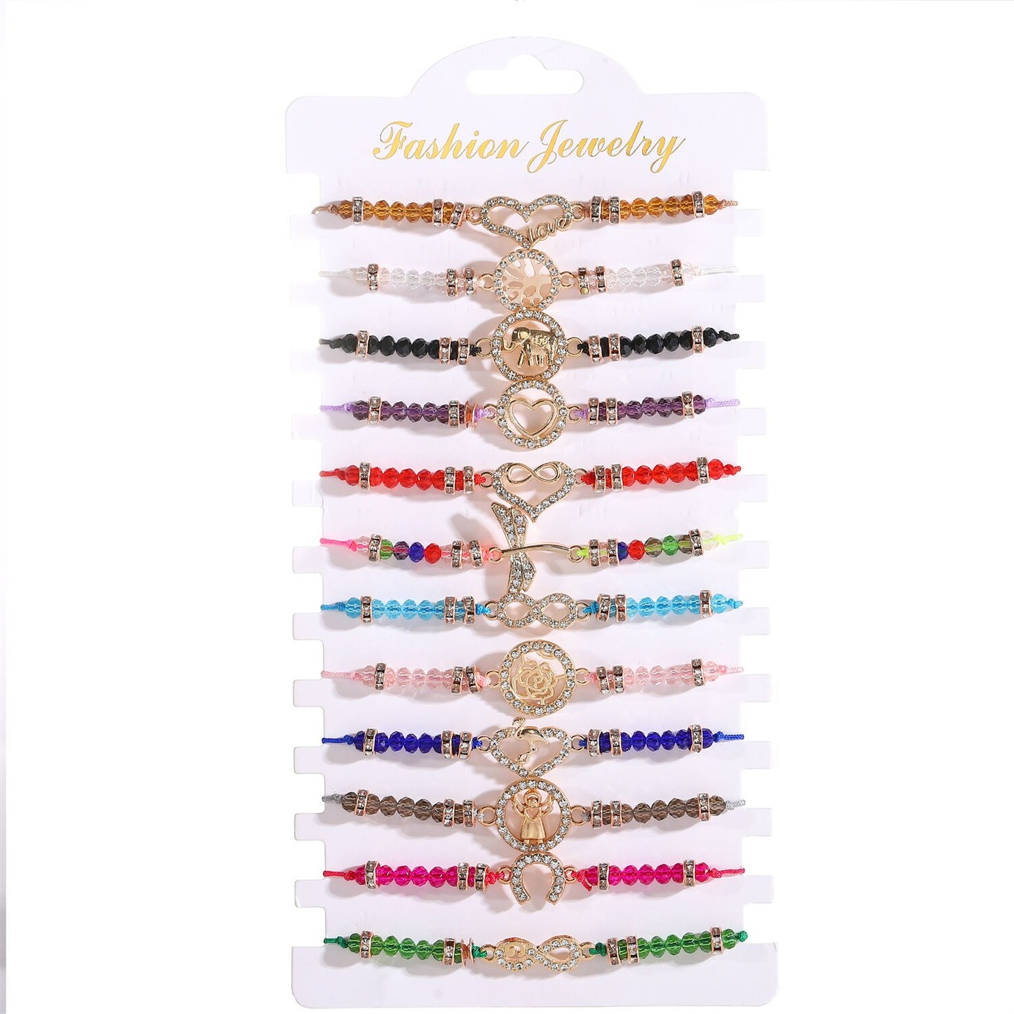 12 Pcs Kids Girls Bracelets Jewelry Women Heart Tree of Life Friendship Bracelet Pendant Teen Toddler Adjustable Flowers Anklets