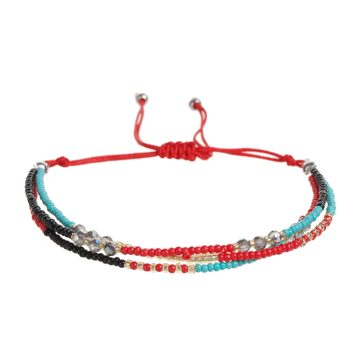 Multilayer Glass Beaded Bracelets for Women Handwoven Summer Surf Waterproof Adjustable Size Jewelry Pulsera