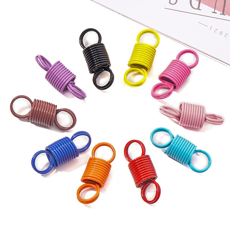 20pcs/llot Color Spring Double Hole Link Buckle Spiral Tension Spring Buckle Diy Jewelry Accessories Tension Spring Wholesale