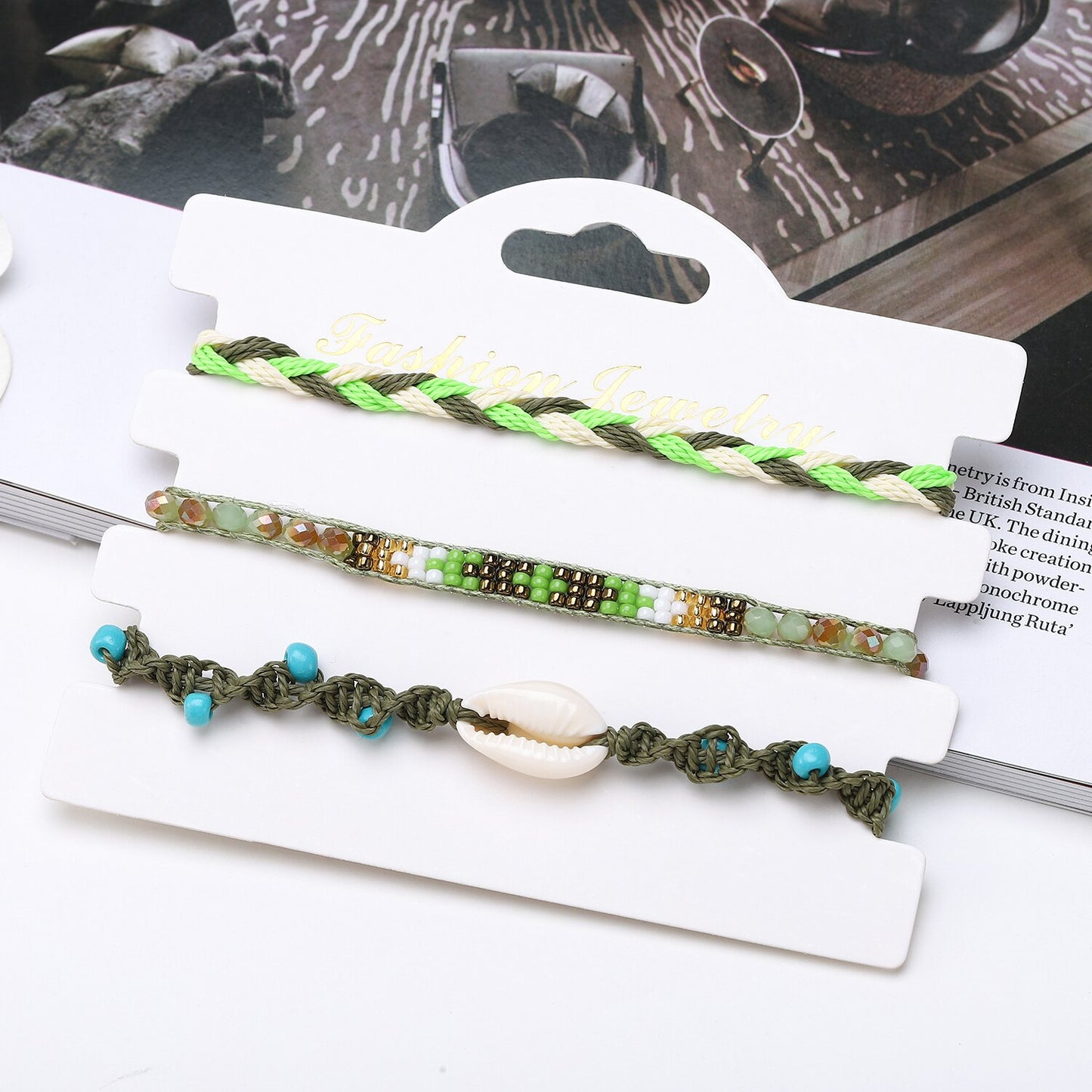 3 Pieces Surfer Wave Bracelet Ocean Wave Adjustable Waterproof Handmade Summer Shell Bracelets Anklets Jewelry for Women