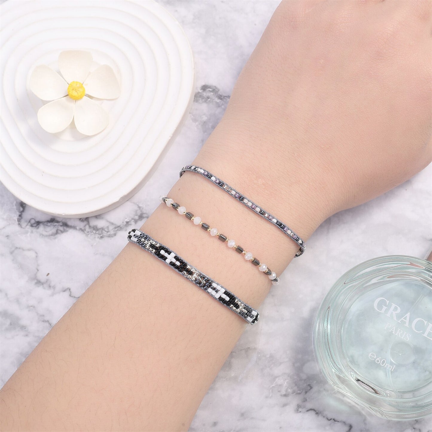 3pcs String Bracelets for Teen Girls Wave Boho Bracelets Surfer Bracelets for Women Adjustable Summer Beach Bracelets Anklets