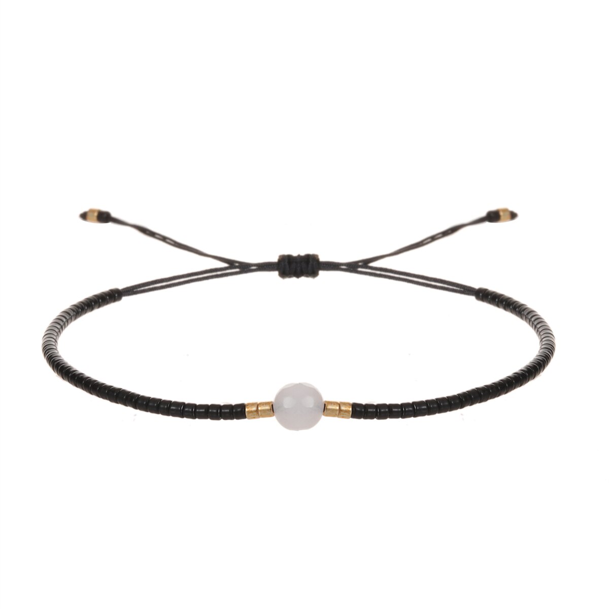 1pc Natural Stone Beads Pendant Charm Braided Bracelets for Women Girls Handmade Adjustable Chain Party Jewelry