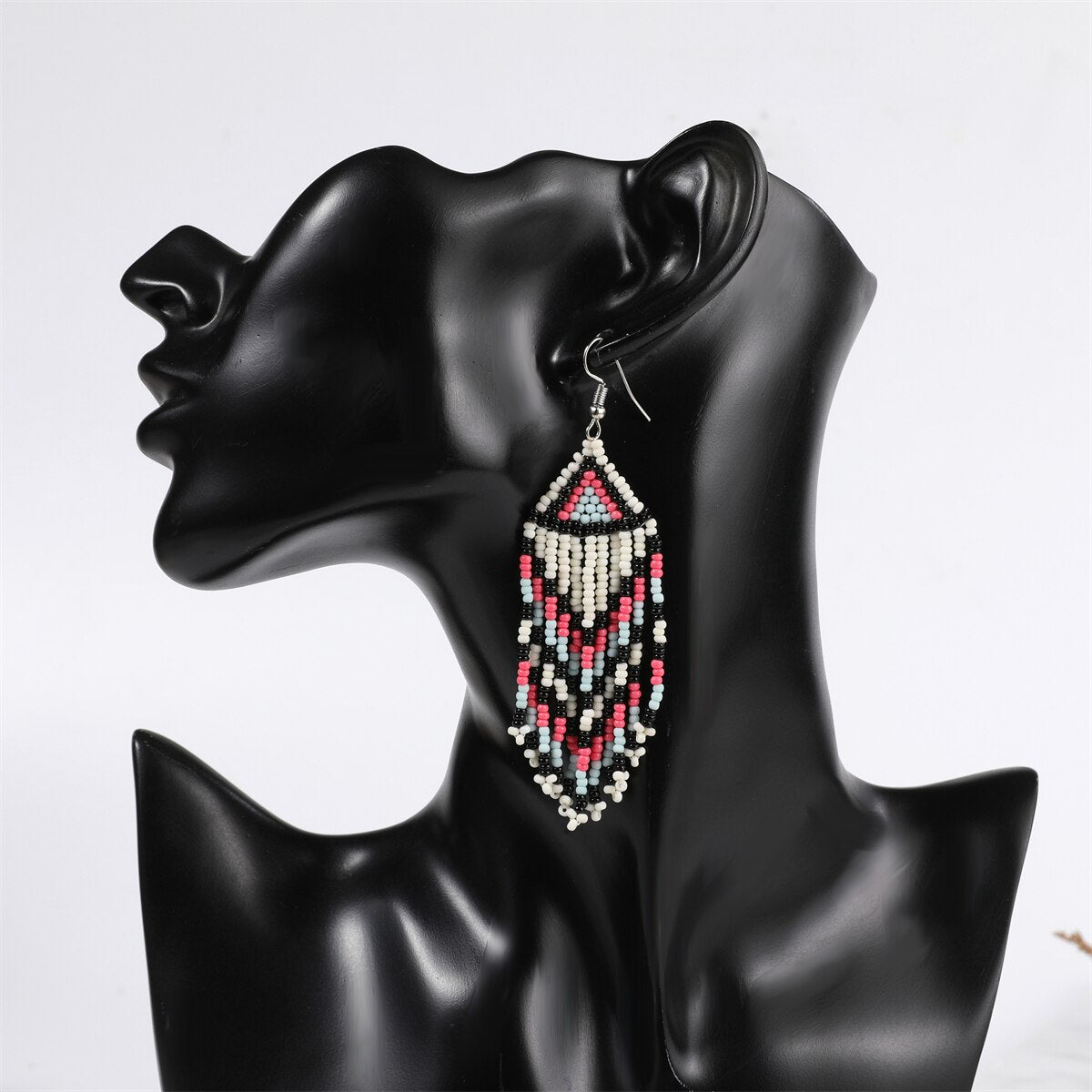 Bohemian Long Tassel Rainbow Color Seed Beads Dangle Earrings Handmade Drop Earrings for Women Fashion Party Jewelry Brincos