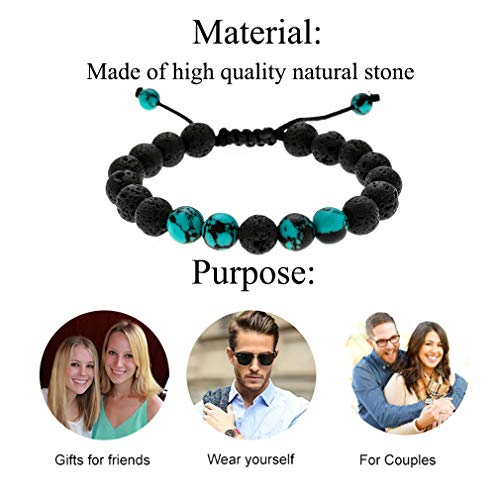 1pc 8mm Lava Rock Bracelet Braided Rope Healing Natural Stone Yoga Meditation Bracelet Bangle for Men Women