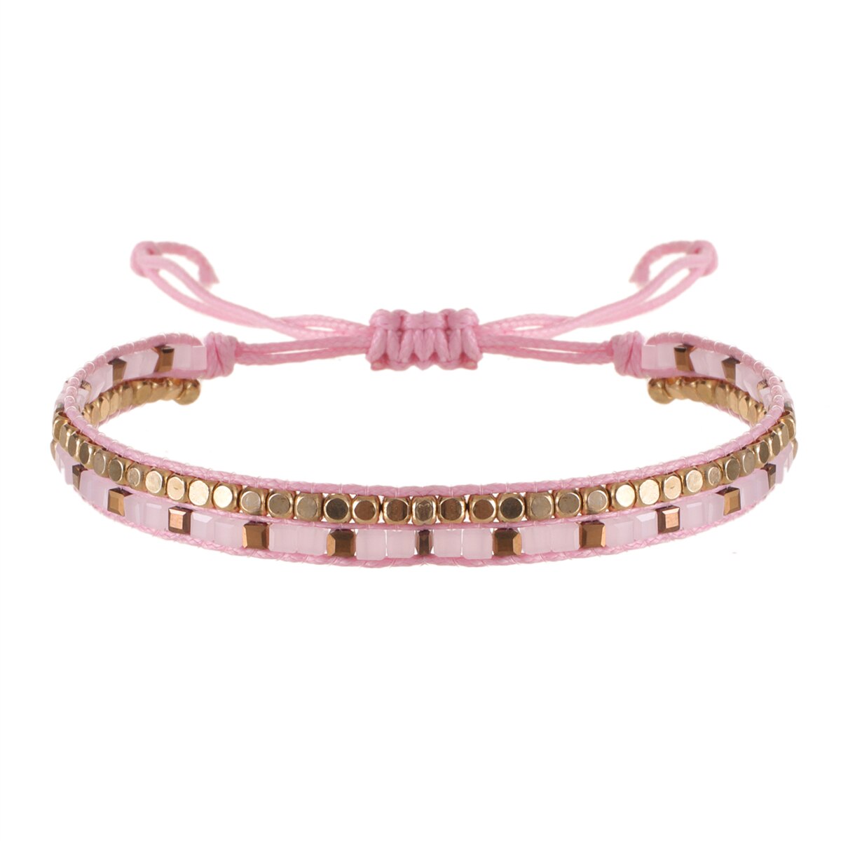 Multilayer Ethnic Glass Beads Adjustable Charm Bracelets Braided Rope Yoga Bracelet for Men Women Wristband Boho Jewelry Gift
