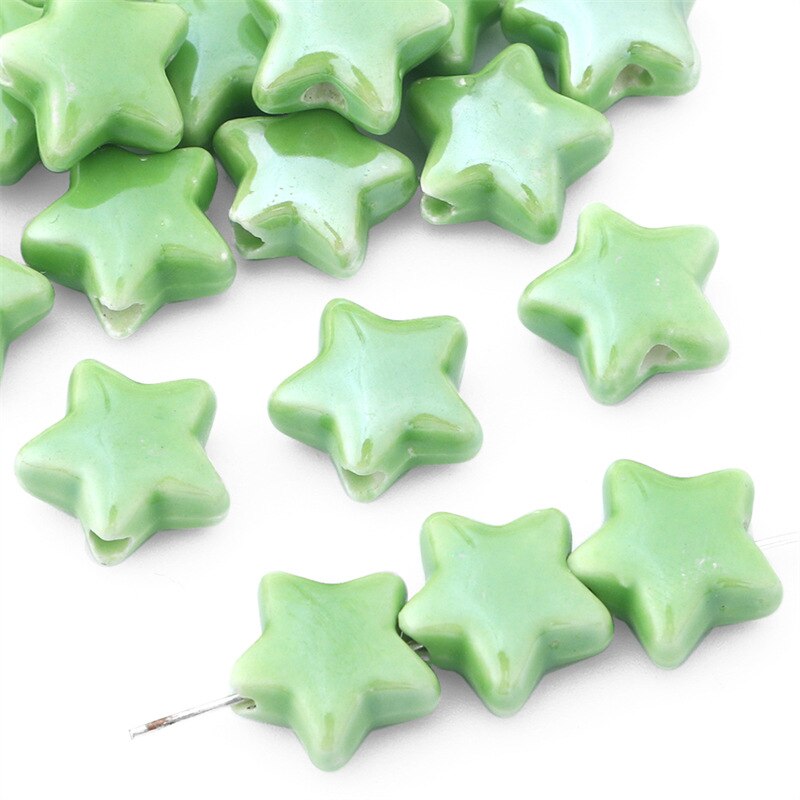 10Pcs/lot Ceramic Pentagram Beads for Jewelry Making Bracelets DIY Accessories Wholesale Bracelet Anklet Necklace Pendant