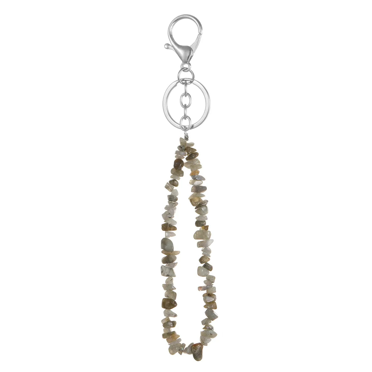 Natural Stone Mobile Phone Chain for Men Women Gravel Amethyst Quartz Stone Keychain Anti-lost Lanyard Bag Charm