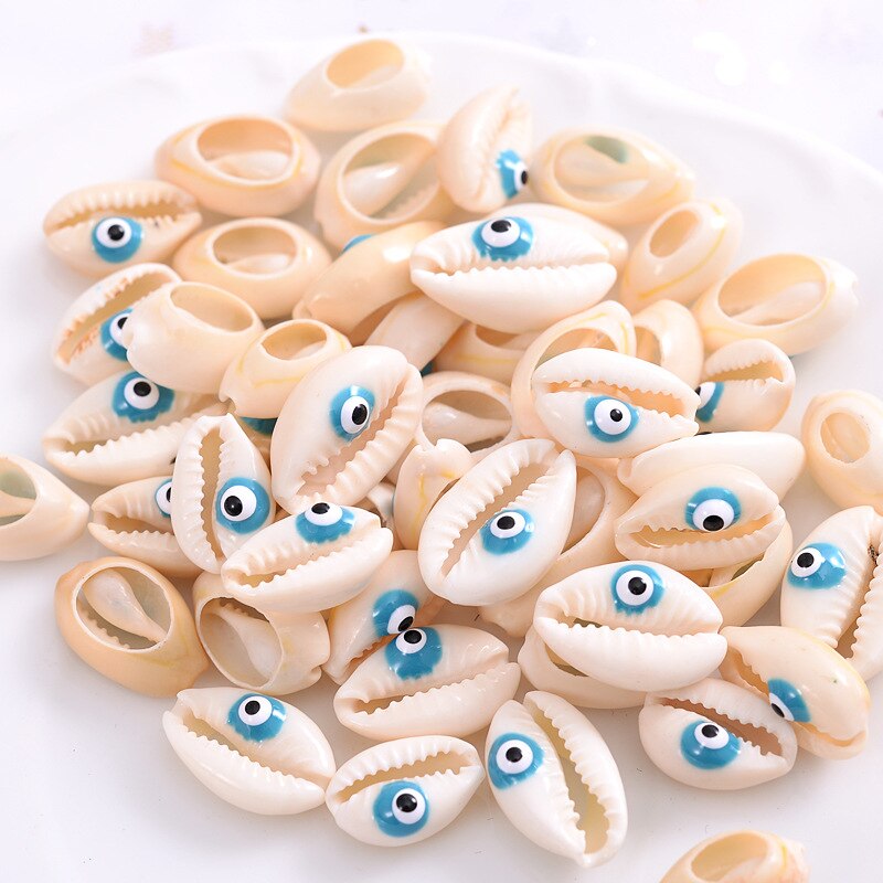 10pcs/lot Evil Eye Shell Beads Bracelet Connector Shells Beads Charms for Necklace Jewelry Making DIY Jewelry Wholesale