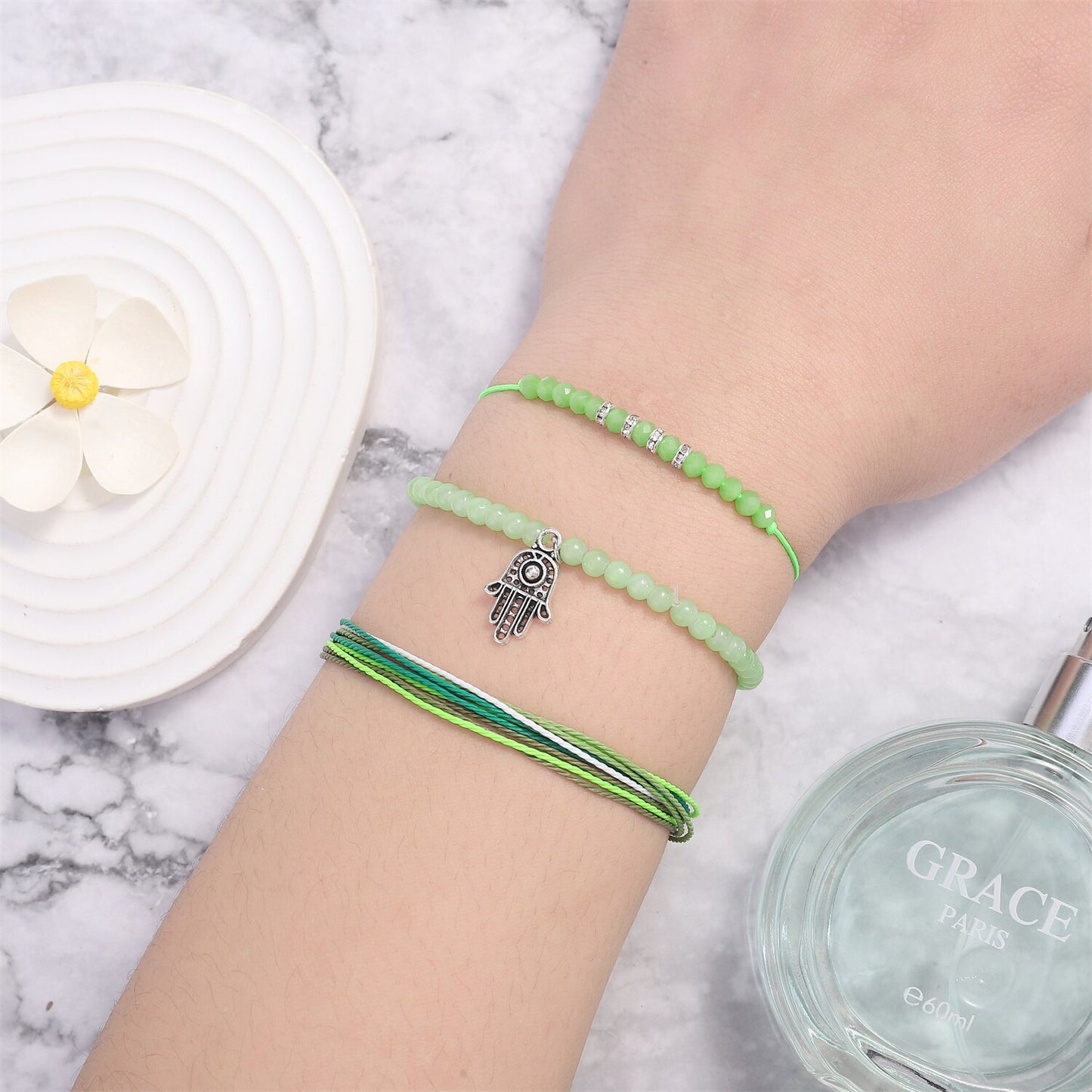 3pcs Summer Beach Shell Friendship Bracelets Adjustable Woven Braided Bracelet Surfer String Bracelets Wrist Cord for Women Men
