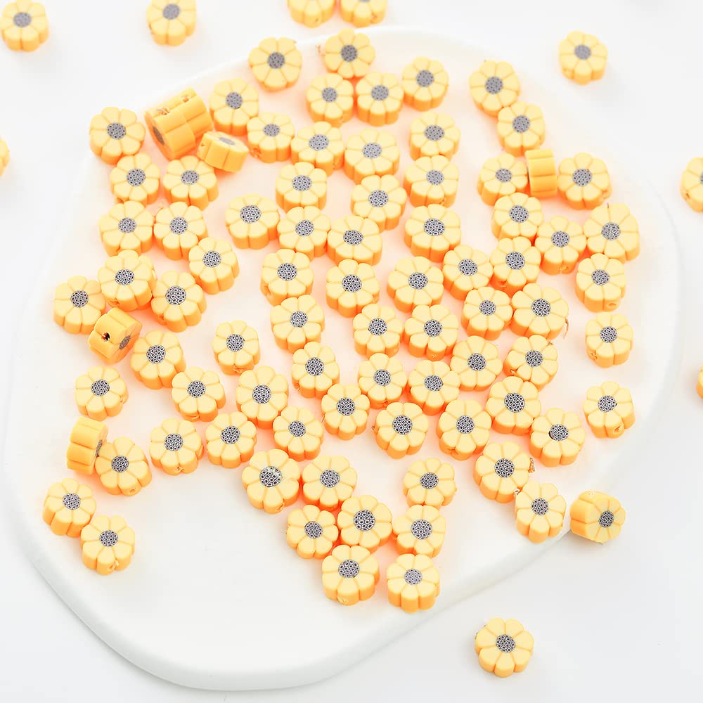 50pcs/lot Cartoon Flowers Evil Eye Polymer Clay Spacer Beads for Women Girls Jewelry Making DIY Bracelet Necklace Accessories