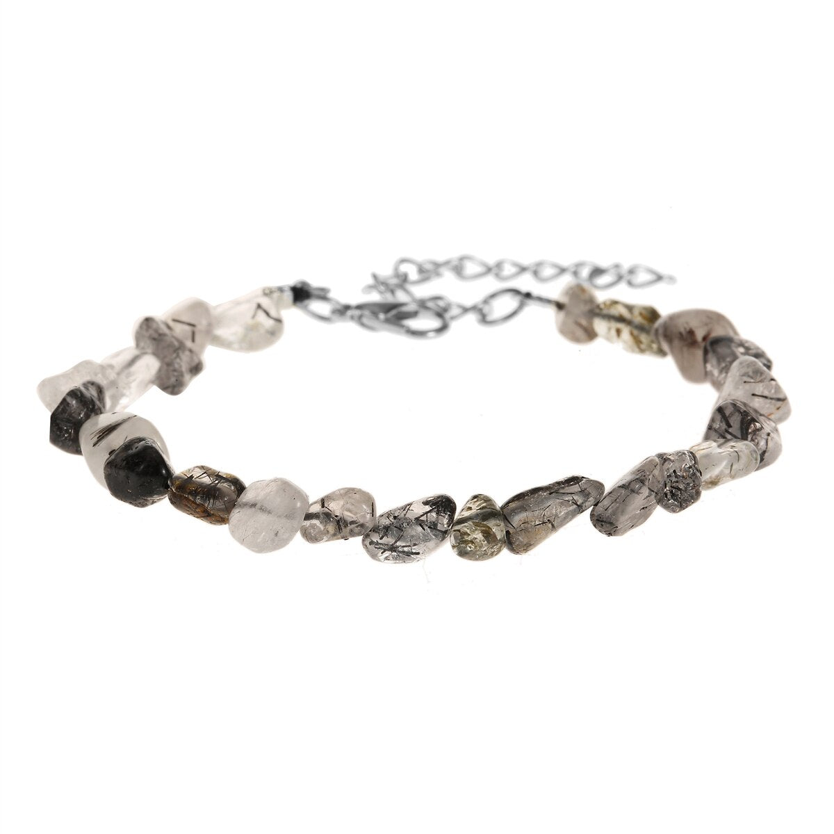 Natural Stone Pebbles Gemstone Stretch Bracelets for Women Man Tumble Polished Align Increase Communication Reiki Bracelets