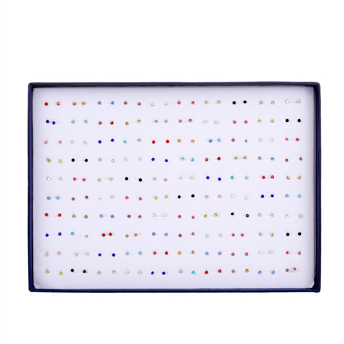 100 Pairs Women Acrylic Crystal Small Stud Earrings Sets Girl Child Heart Star Animal Moon Crown Earring Jewelry with Gift Box