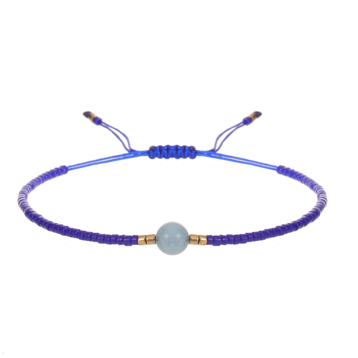 1pc Natural Stone Beads Pendant Charm Braided Bracelets for Women Girls Handmade Adjustable Chain Party Jewelry