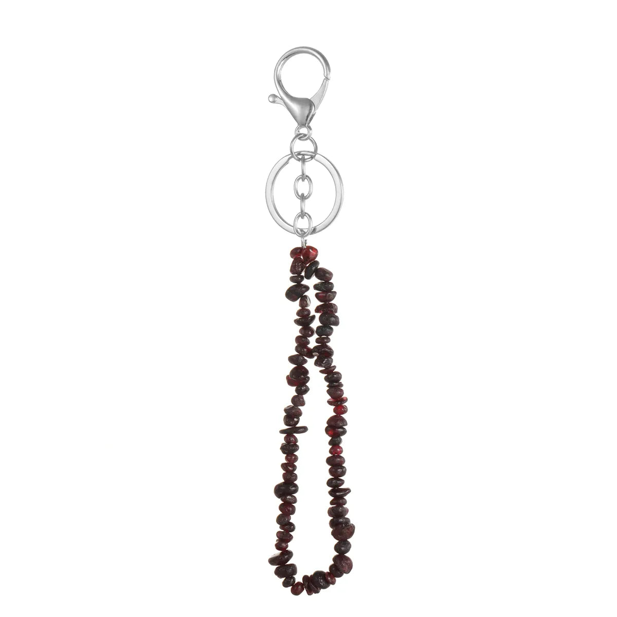 Natural Stone Mobile Phone Chain for Men Women Gravel Amethyst Quartz Stone Keychain Anti-lost Lanyard Bag Charm