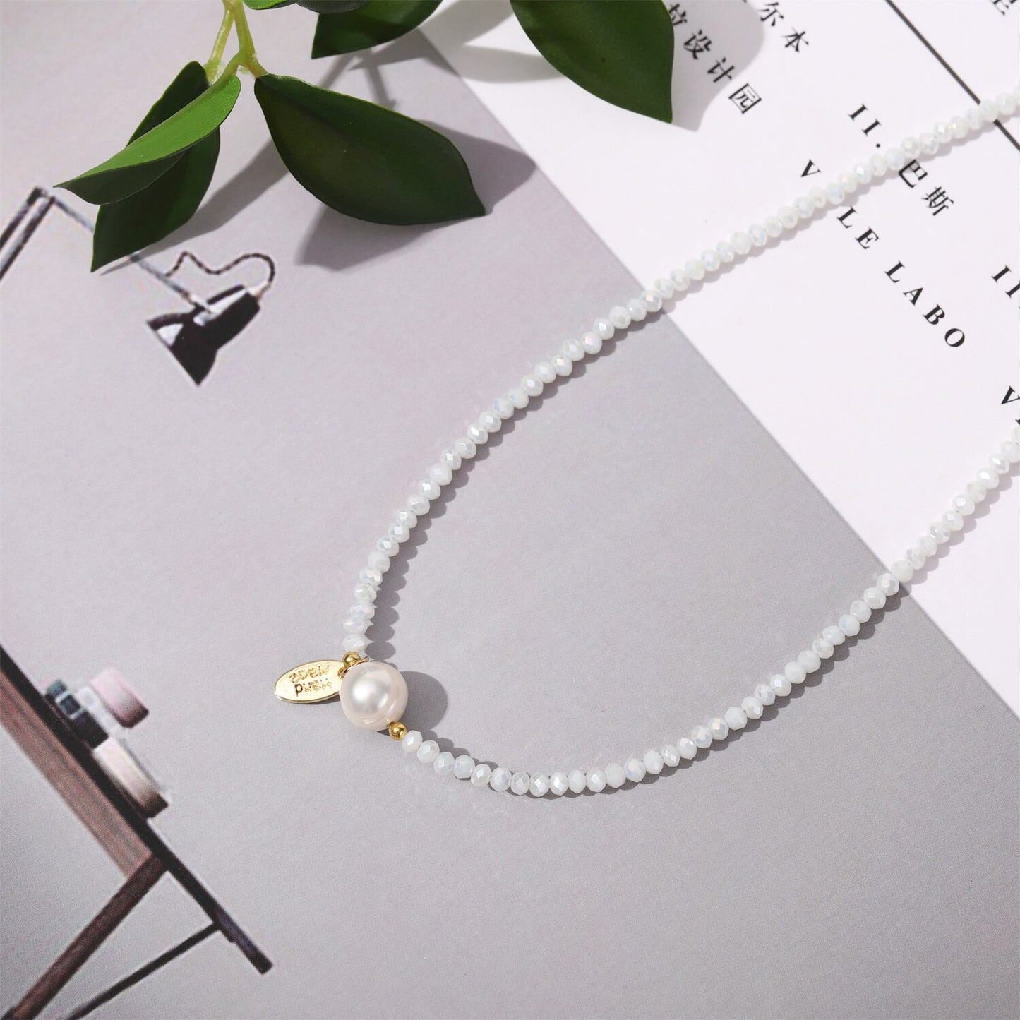 Fashion Crystal Beads Chain Pearl Necklace for Women Girls Wedding Party Statement Necklaces Choker Jewelry Gifts