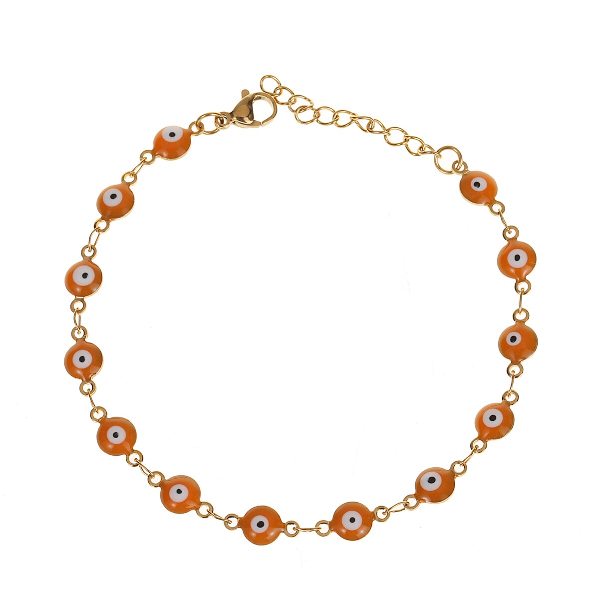 Stainless Steel Bracelets for Women Men Plated Gold Color Chain Simple Evil Eye Amulet Jewelry Gift