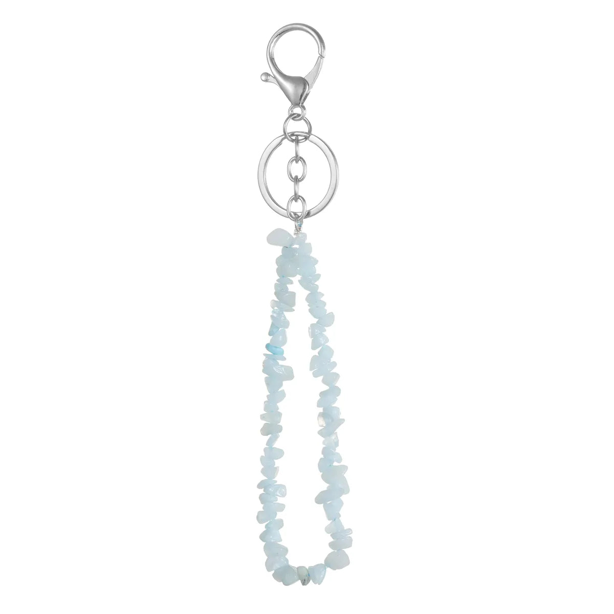 Natural Stone Mobile Phone Chain for Men Women Gravel Amethyst Quartz Stone Keychain Anti-lost Lanyard Bag Charm