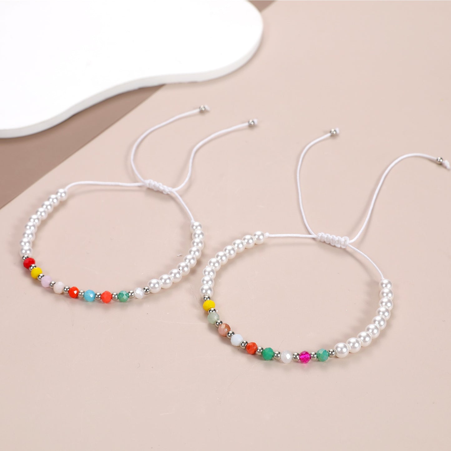 12Pcs Colorful Glass Beads Seashell Handmade Bracelet for Women Men Strand Pearl Bracelets Anklets Jewelry Gifts Wholesale