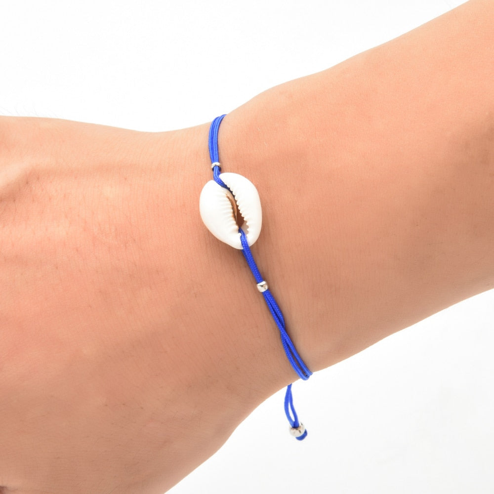 12pcs Turkish Style Evil Eye Bracelet for Women Men Teens Lucky Red Rope Handmade Wove Shell Pendant Surf Anklet Wholesale