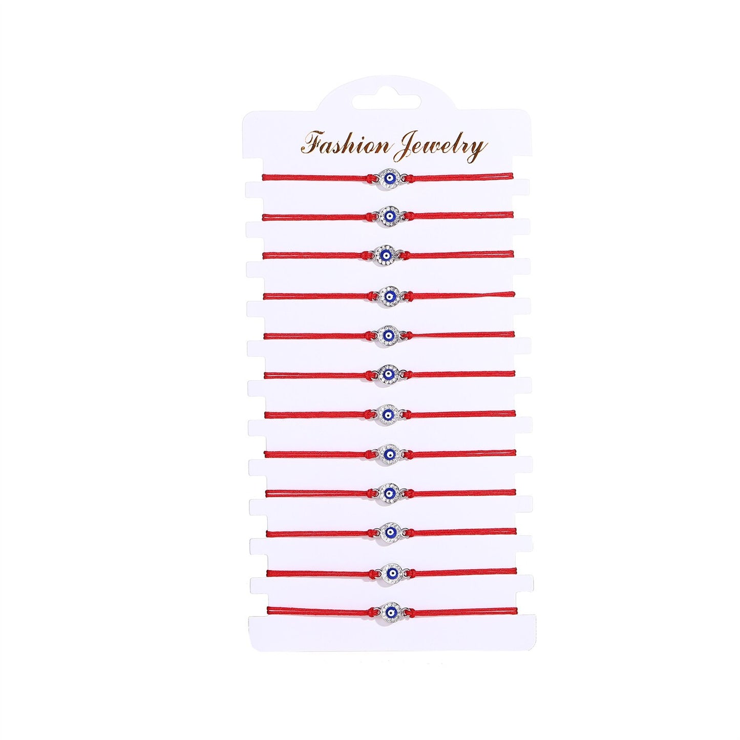 12pcs Turkish Style Evil Eye Bracelet for Women Men Teens Lucky Red Rope Handmade Wove Shell Pendant Surf Anklet Wholesale