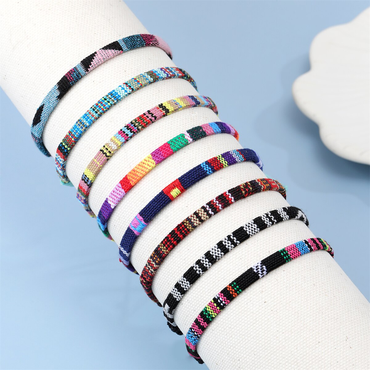 12 Pcs Boho Surfer Adjustable Waterproof Ethnic Bracelet Handmade Braided Bracelets Beach Colorful Thin String Rope Jewelry