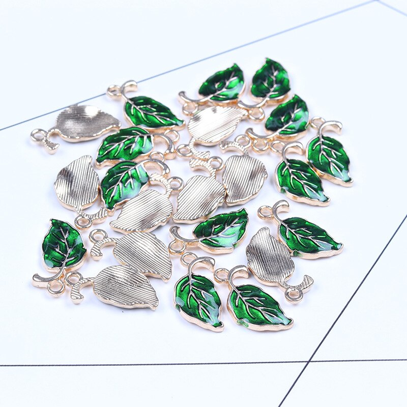 10pcs/lot Metal Drip Oil Leaf Plant Pendants for DIY Making Earrings Necklaces Jewelry DIY Accessories Wholesale