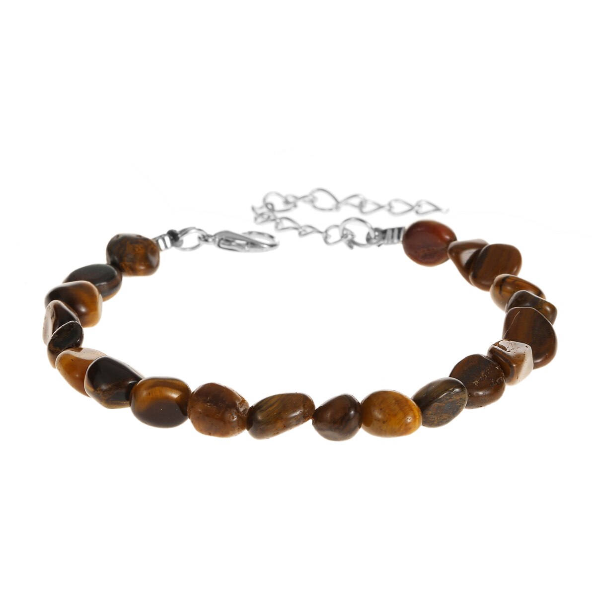 Natural Stone Pebbles Gemstone Stretch Bracelets for Women Man Tumble Polished Align Increase Communication Reiki Bracelets