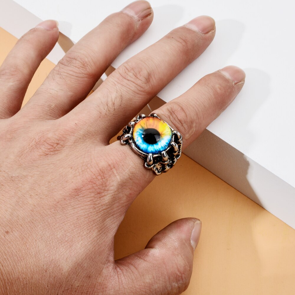 Vintage Midi Finger Dragon Claw Rings for Women Men Evil Eye Silver Color Punk Open Adjustable Knuckle Ring Party Jewelry Gift