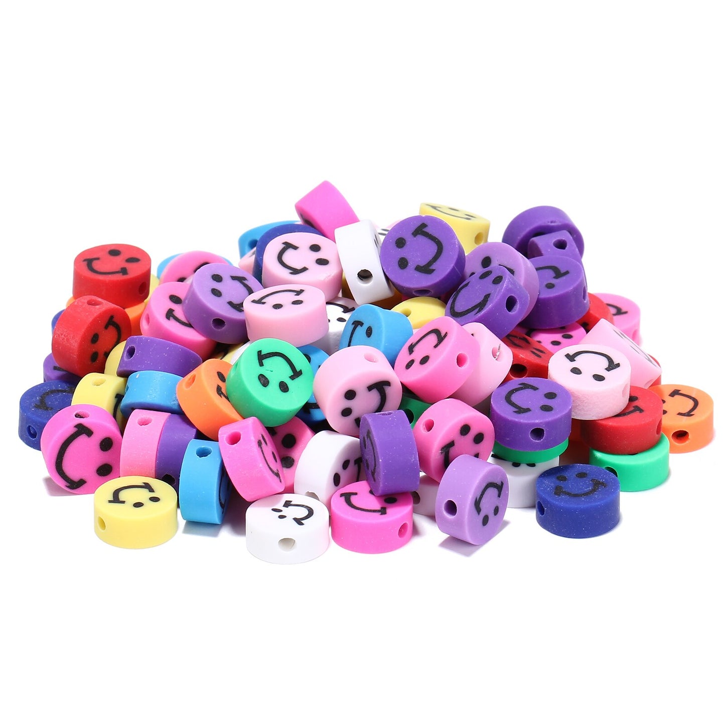 50pcs/lot Cartoon Flowers Evil Eye Polymer Clay Spacer Beads for Women Girls Jewelry Making DIY Bracelet Necklace Accessories