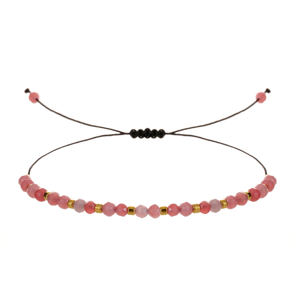Faceted Crystal Beads Natural Stone Harms Bracelet Women Men Boho Adjustable Hand Braided Chain Healing Yoga Jewelry