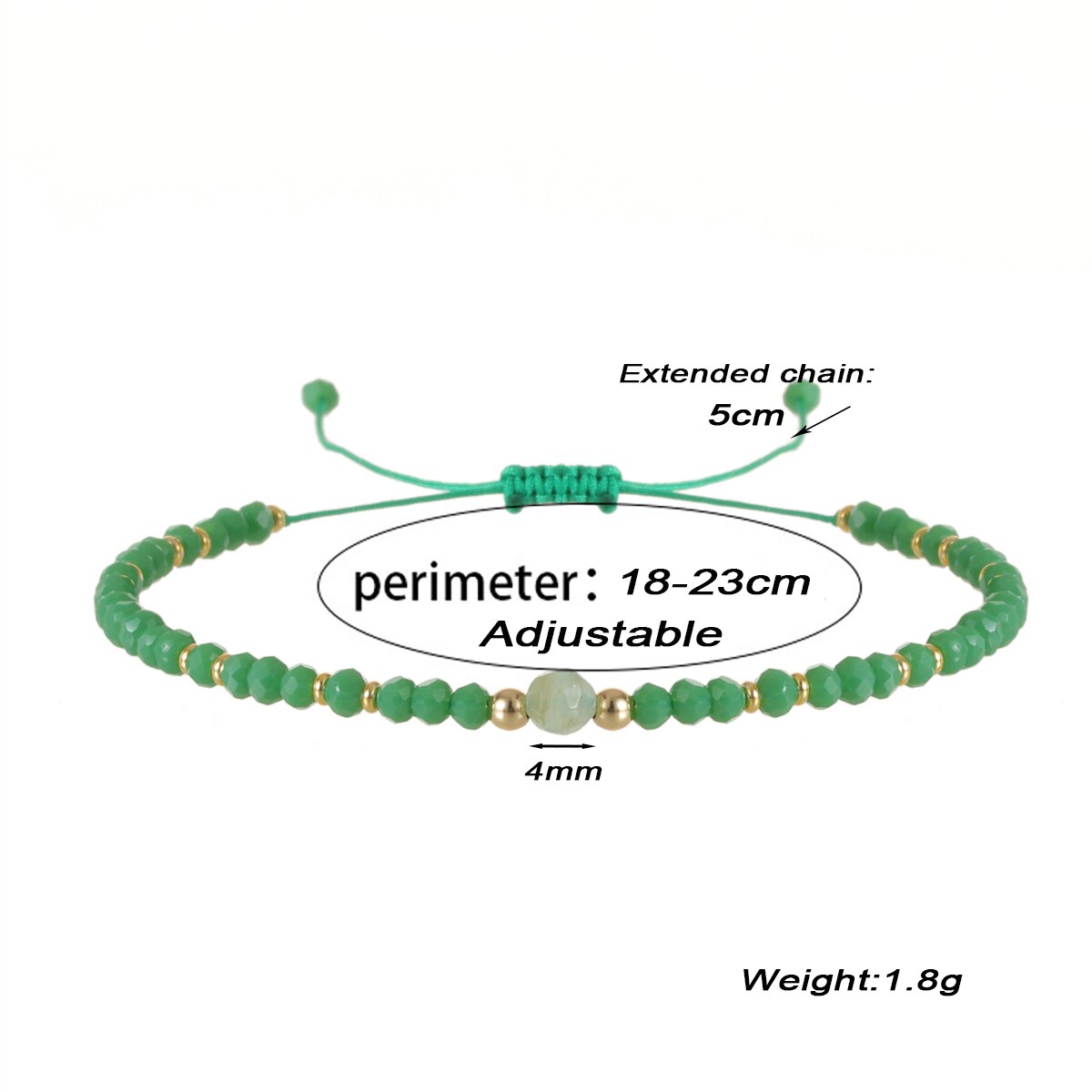 Women Crystal Faceted Glass Beads Charms Bracelets Boho Woven Adjustable Wristband Cuff Jewelry