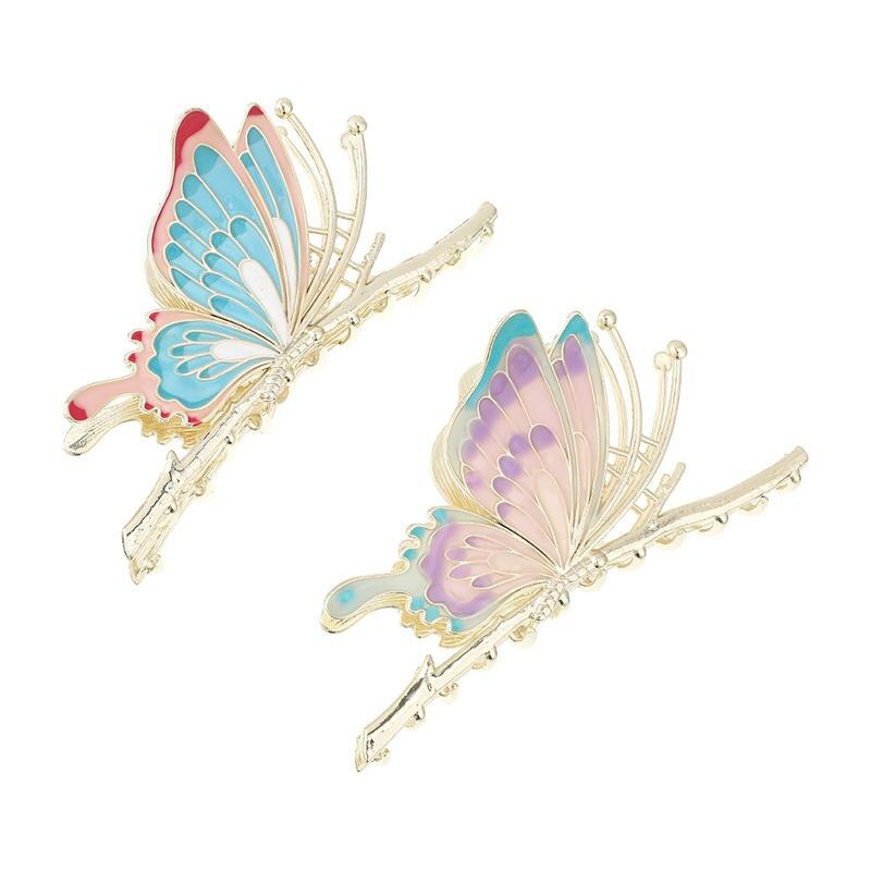 Romantic Colorful Butterfly Hair Clip Headwear for Women Girls Ponytail Holder Hairpins Decorative Accessories Jewelry