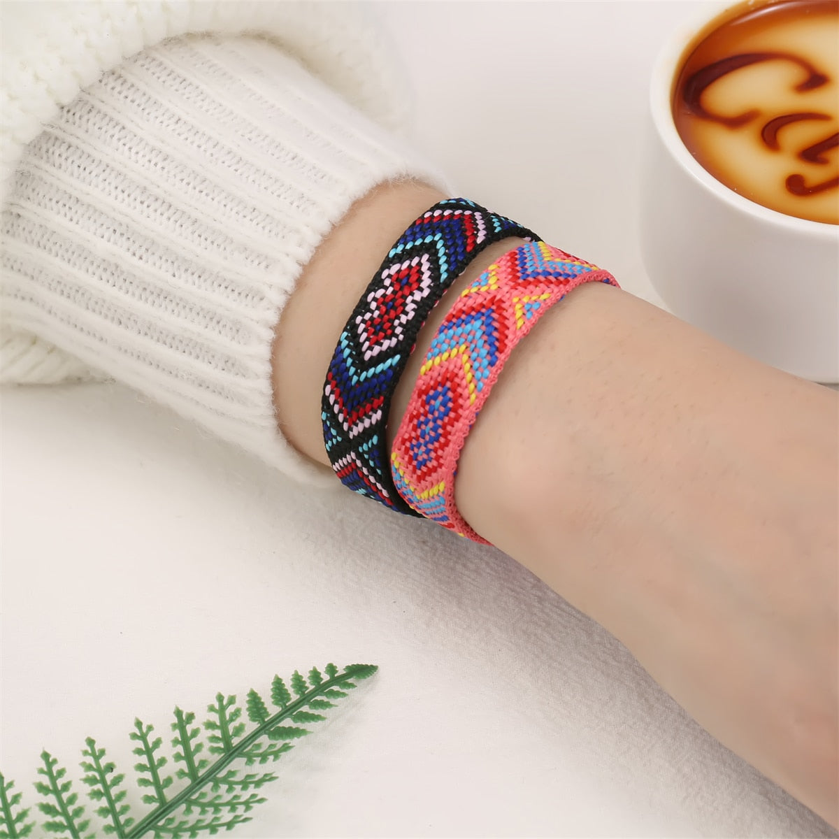 Wide Woven Bracelet Bulk for Women, Kids & Girls - Nepal Style Friendship Bracelets Handmade Braided Rope Wrist String Chain