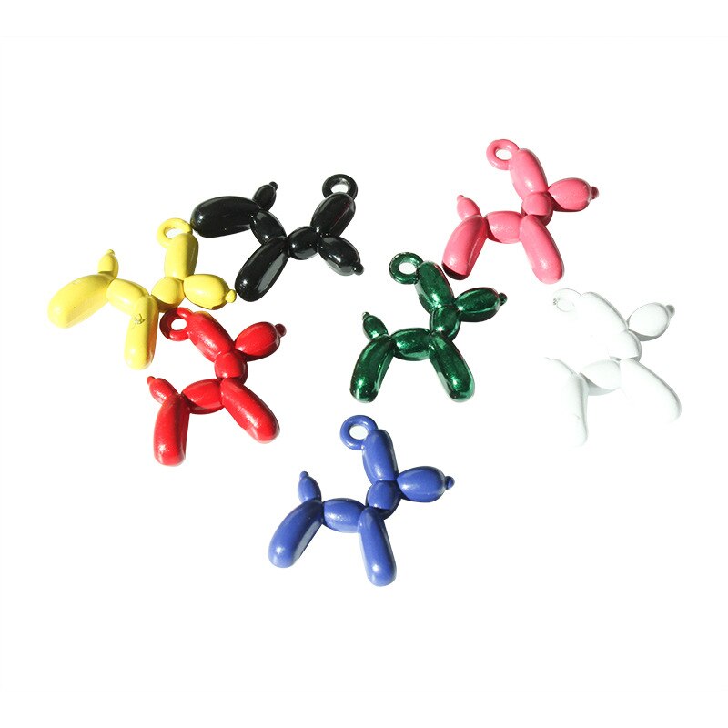 10pcs/lot Macaron Colorful Balloon Dog Charm for Earrings Necklace Bracelet Making Diy Jewelry Accessory Pendant