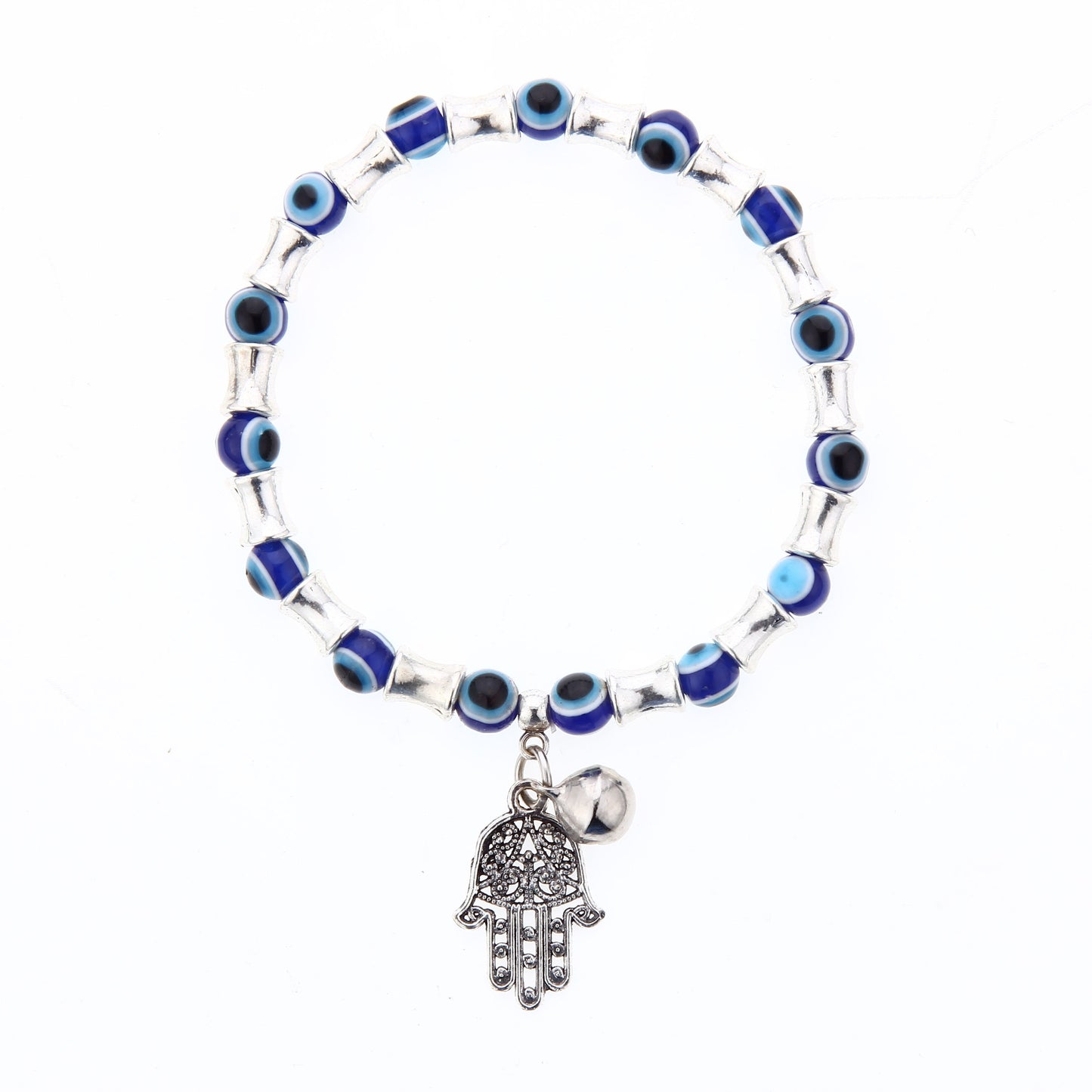 Turkish Evil Eye Charms Bracelet Fatima Hand Beaded Bracelets for Women Men Boys&girls Yoga Amulet Jewelry Bring You Good Luck