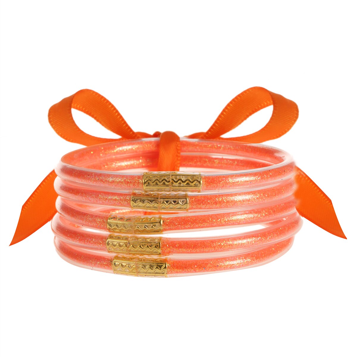 Multi-Layered Jelly Bangles Bracelets for Women Glitter Filled Jelly Clear Silicone Bracelets for Girls Wide Wristband Jewelry
